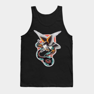 Eagle and Snake Battle Tattoo Design Tank Top